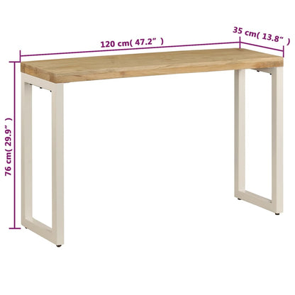Avlastningsbord Konsollbord Trä 120x35x76 cm massivt mangoträ och stål