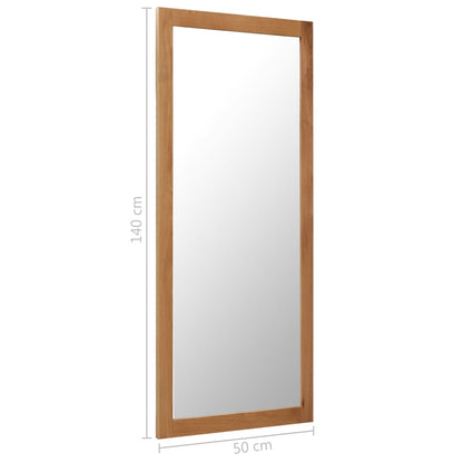 Väggspegel 50x140 cm massiv ek
