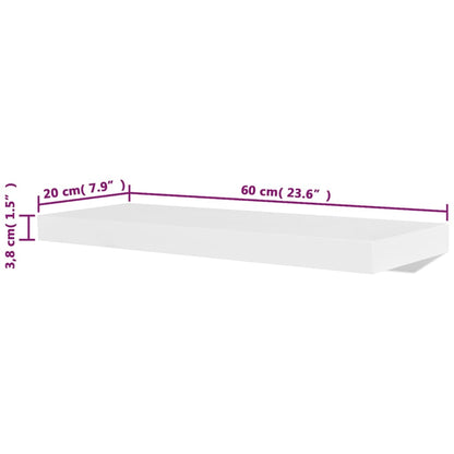 Vägghylla Vit 4 st 60 cm