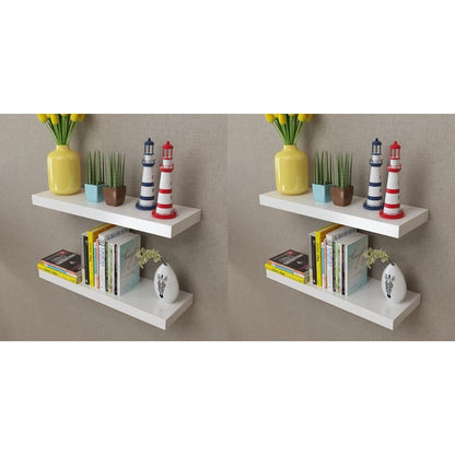 Vägghylla Vit 4 st 60 cm