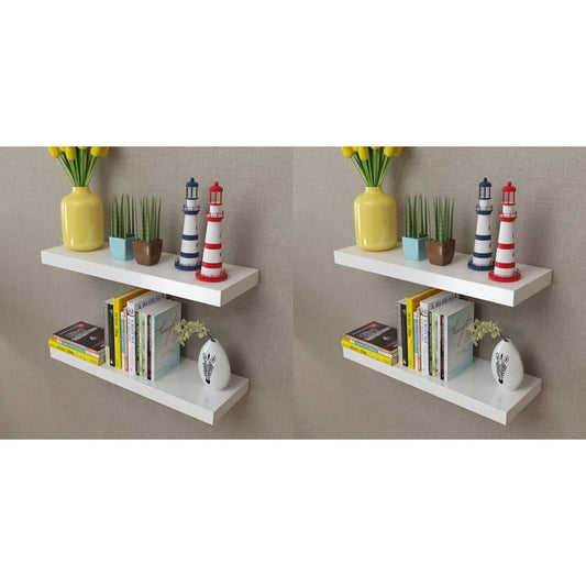 Vägghylla Vit 4 st 60 cm
