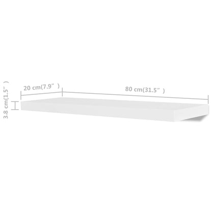 Vägghylla Vit 4 st 80 cm