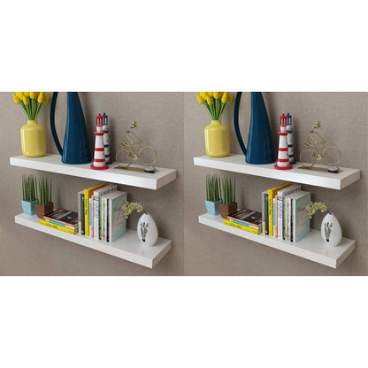 Vägghylla Vit 4 st 80 cm
