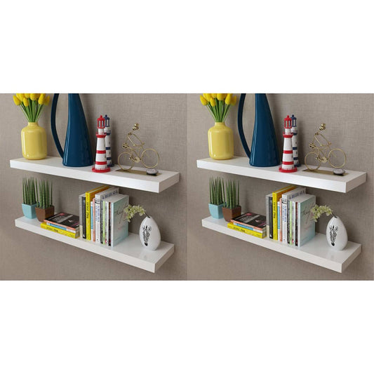 Vägghylla Vit 4 st 80 cm