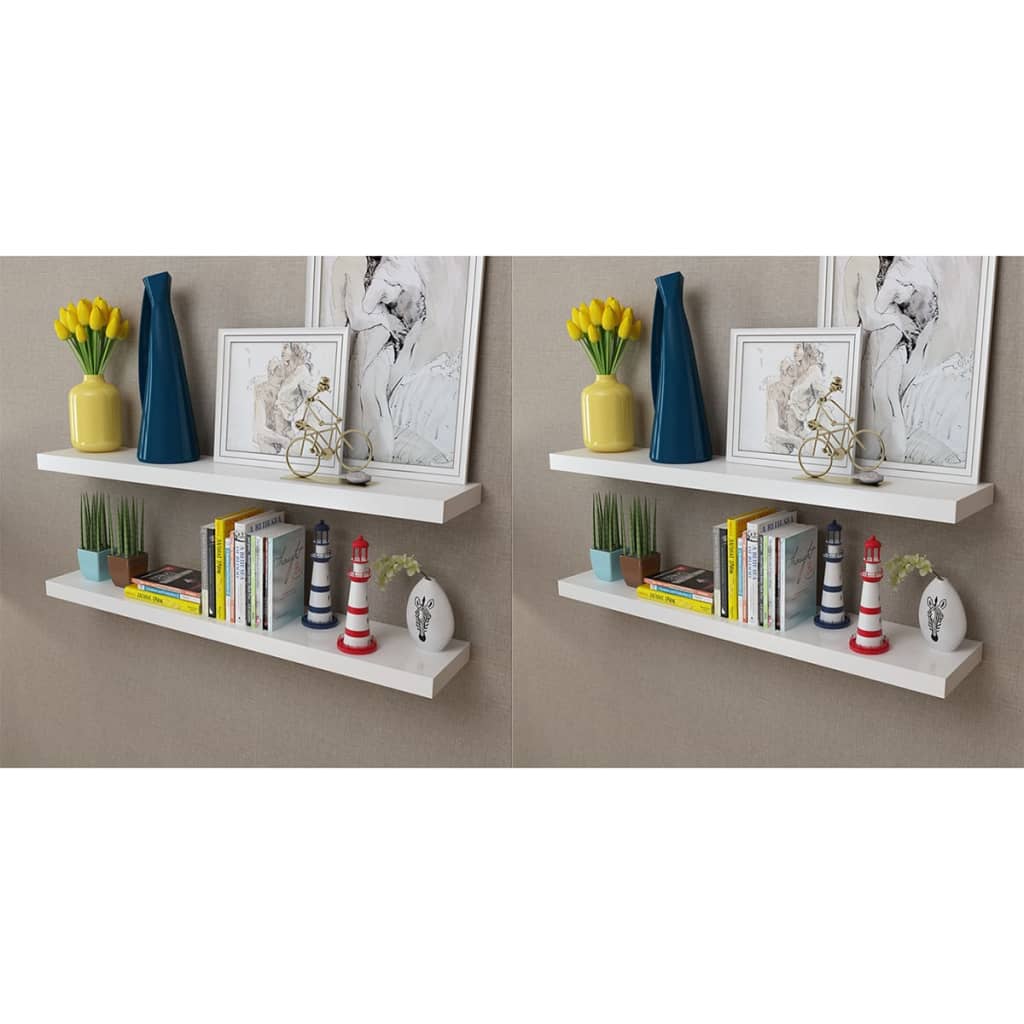 Vägghylla Vit 4 st 100 cm