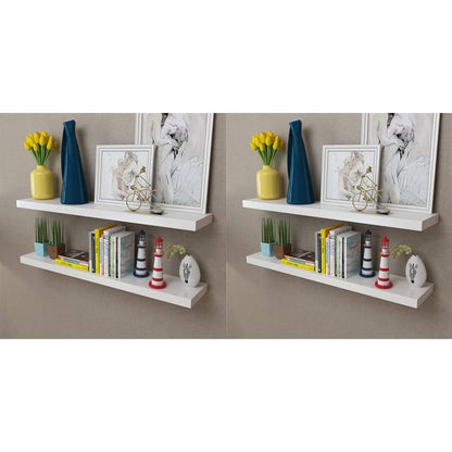 Vägghylla Vit 4 st 100 cm