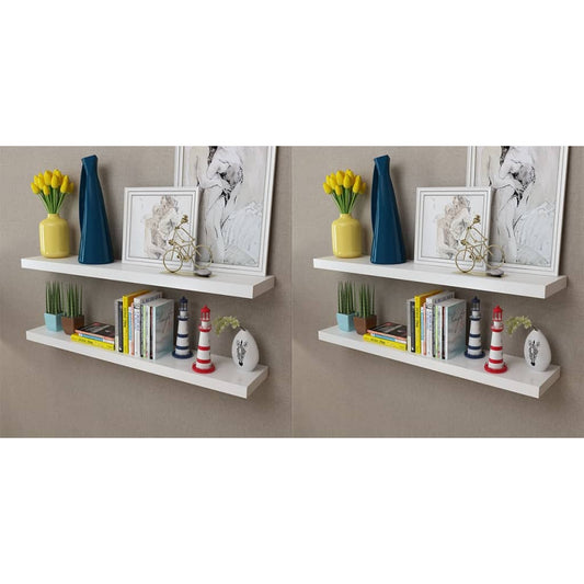 Vägghylla Vit 4 st 100 cm