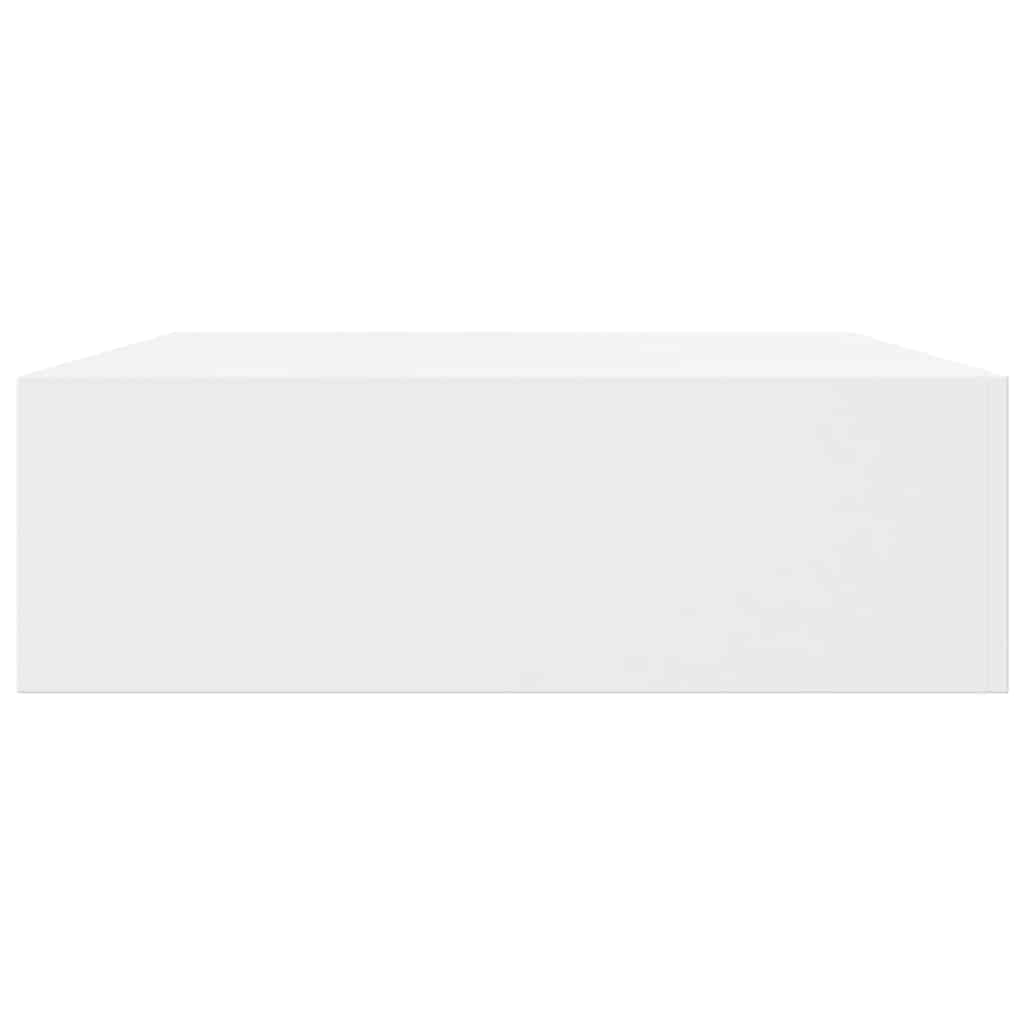 Vägghylla Vit Svävande Flytande med lådor 2 st 48 cm