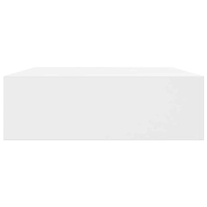 Vägghylla Vit Svävande Flytande med lådor 2 st 48 cm