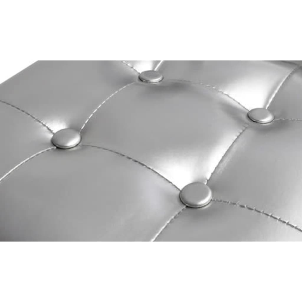 Fåtölj DIV. med fotpall silver konstläder