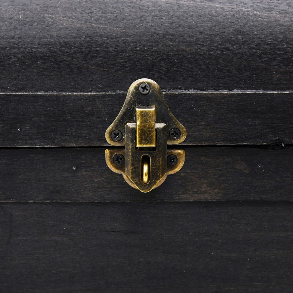 Förvaringskista Skattkista vintagestil stor Trä svart