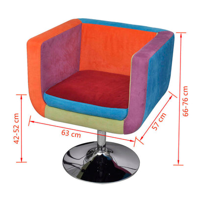 Fåtölj DIV. i tyg kubformad lapptäcke