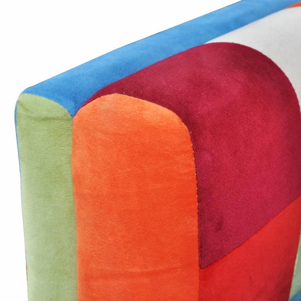 Fåtölj DIV. i tyg med kromade fötter kubformad lapptäcke