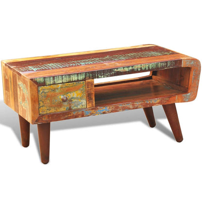 Soffbord Trä med böjd kant 1 låda återvunnet trä