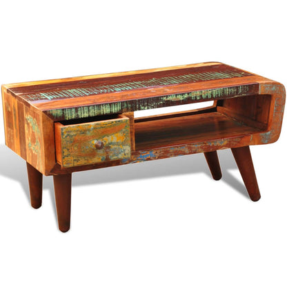 Soffbord Trä med böjd kant 1 låda återvunnet trä