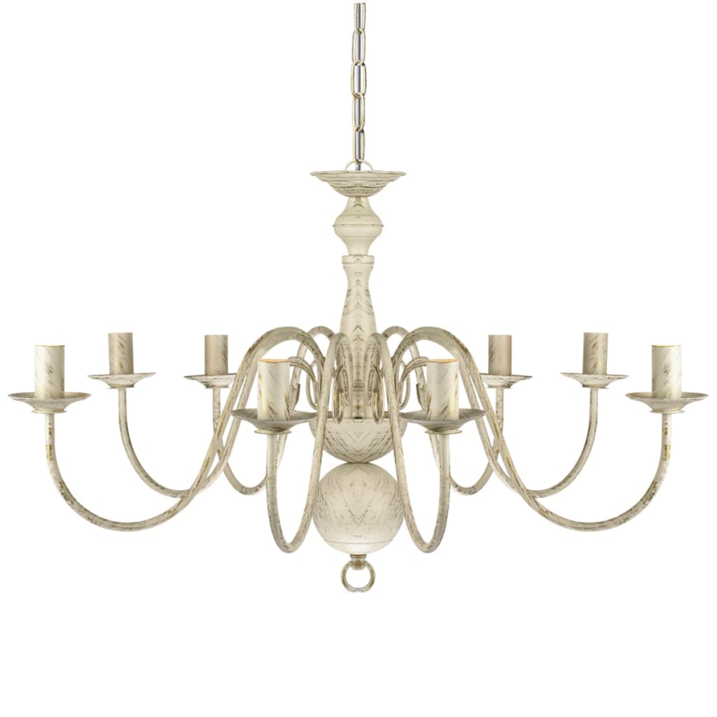 Taklampa Kristallkrona antikvit metall 8 x E14 socklar