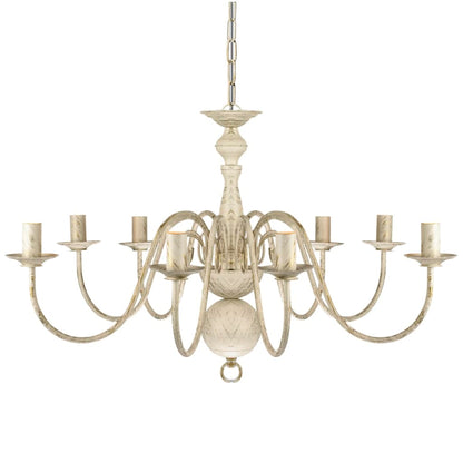 Taklampa Kristallkrona antikvit metall 8 x E14 socklar