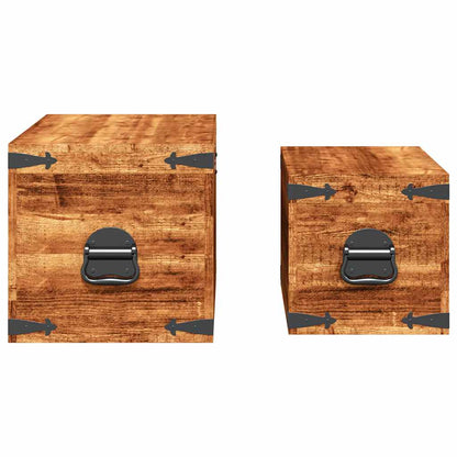 Förvaringskista set 2 st robust mangoträ