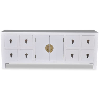 Skänk Vit i Trä med 8 lådor och 2 luckor