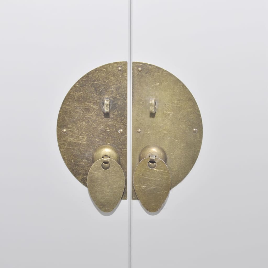 Skänk Vit i Trä med 8 lådor och 2 luckor