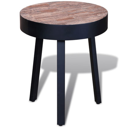 Sidobord runt återvunnen teak