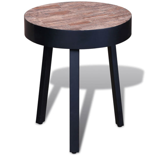 Sidobord runt återvunnen teak