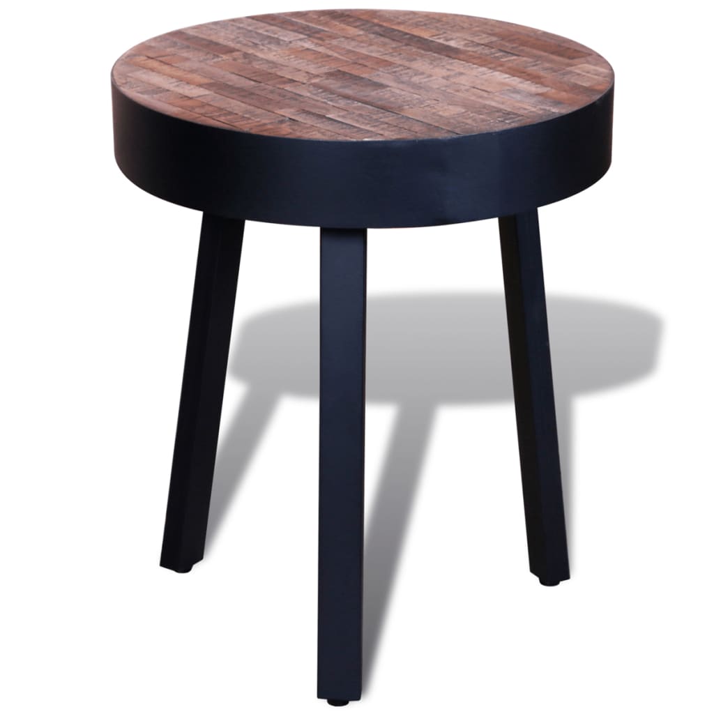 Sidobord runt återvunnen teak