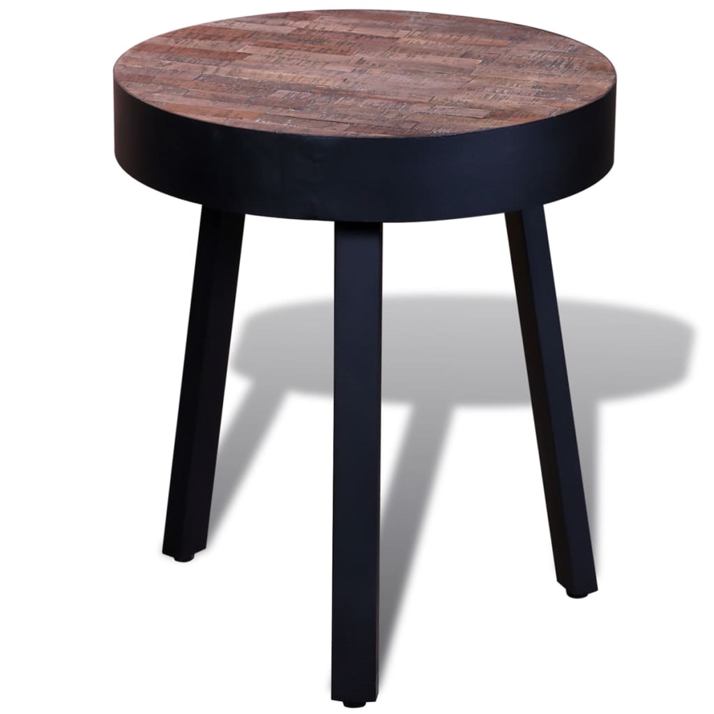 Sidobord runt återvunnen teak