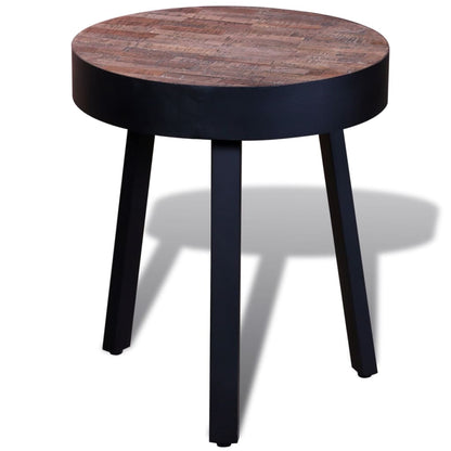 Sidobord runt återvunnen teak