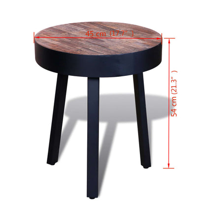 Sidobord runt återvunnen teak