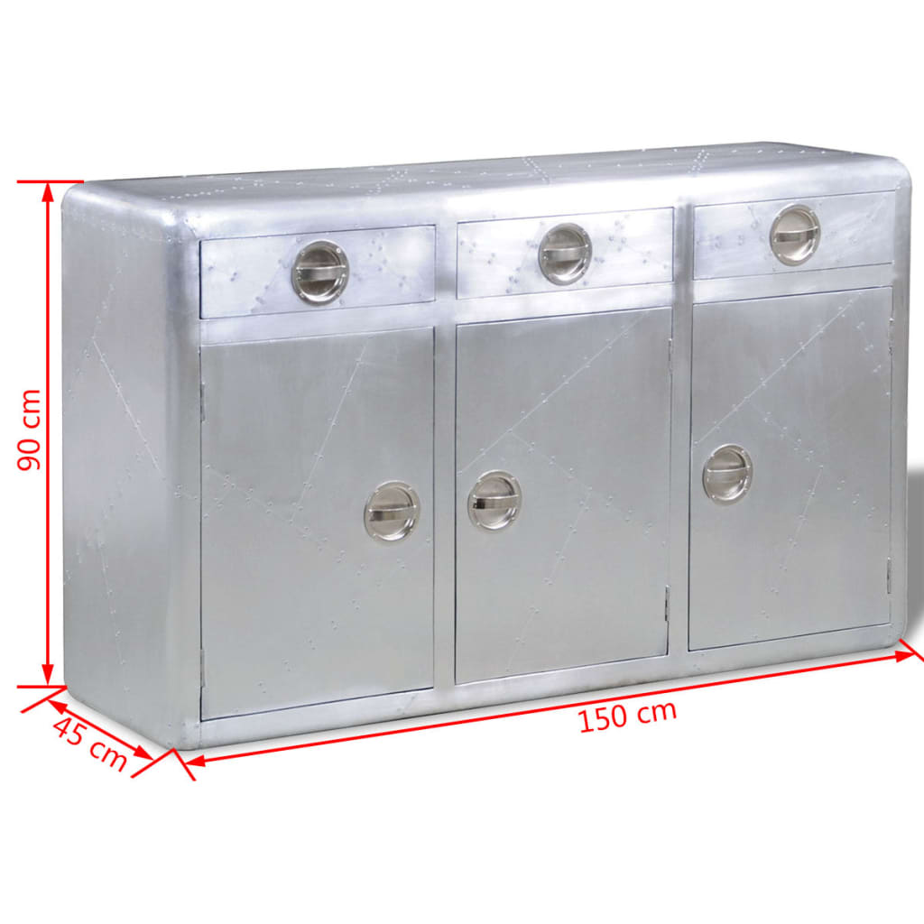 Sidobord DIV. i aluminium Aviator med 3 lådor