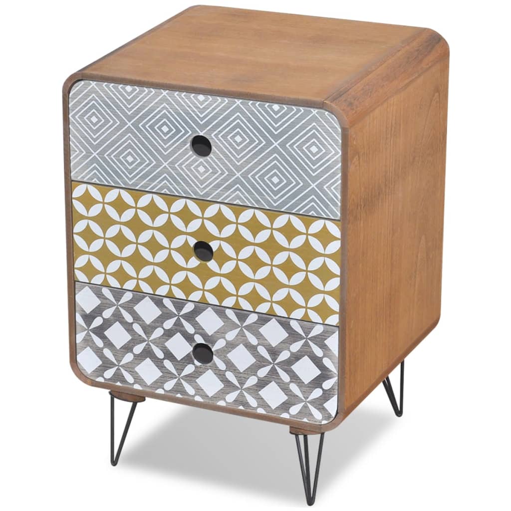 Sidobord Brun med 3 lådor