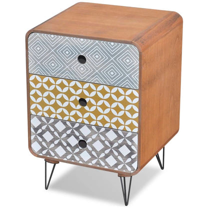 Sidobord Brun med 3 lådor