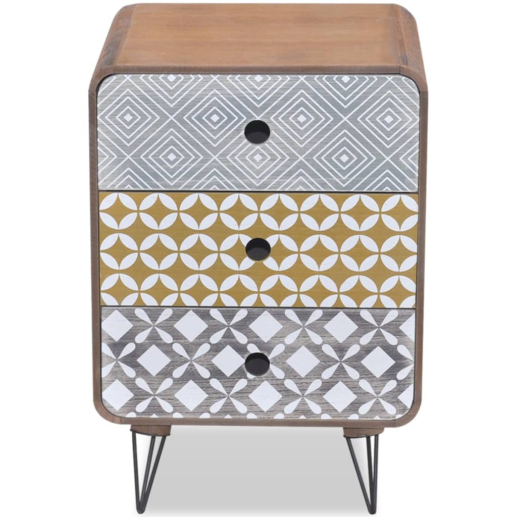 Sidobord Brun med 3 lådor