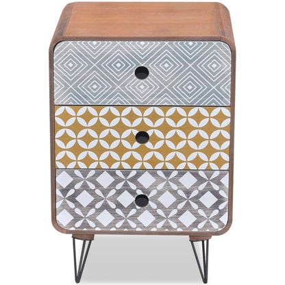 Sidobord Brun med 3 lådor