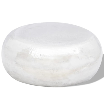 Soffbord DIV. av hamrad aluminium silver