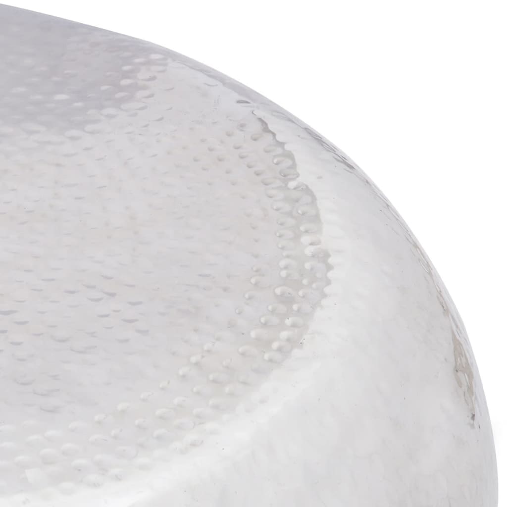 Soffbord DIV. av hamrad aluminium silver