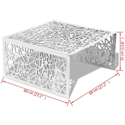 Soffbord DIV. geometrisk design aluminium silver