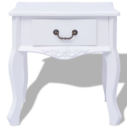 Sängbord Nattduksbord Vit MDF