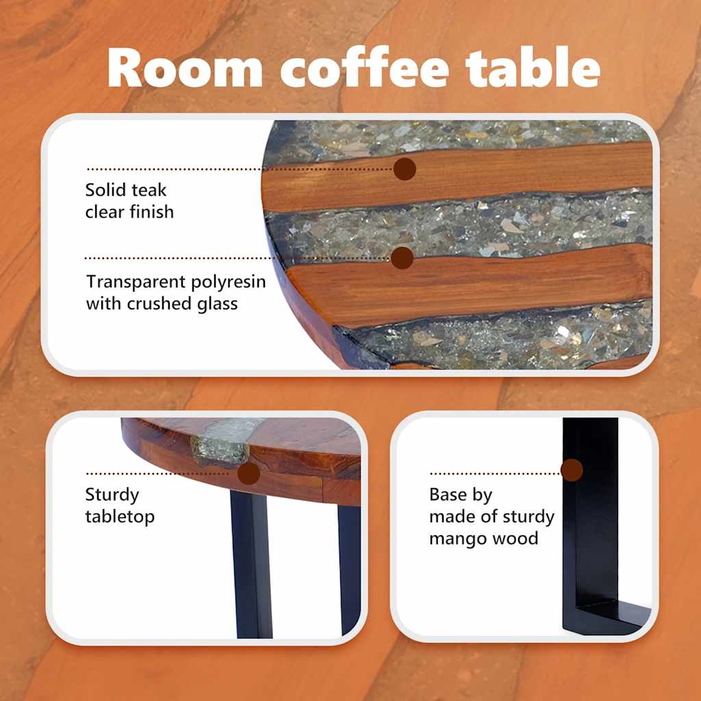 Soffbord Trä teakträ harts 60 cm