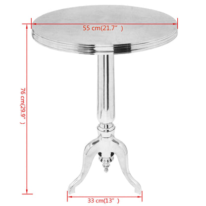 Sidobord DIV. runt aluminium silver