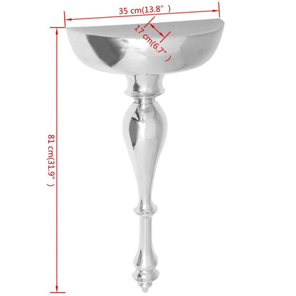 Vägghylla DIV. hylla/konsolbord aluminium silver 35x17x81 cm