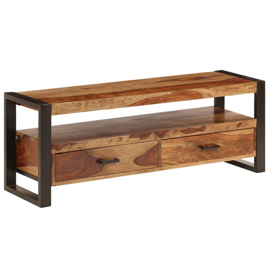 Tv-bänk 120x35x45 cm massivt sheshamträ