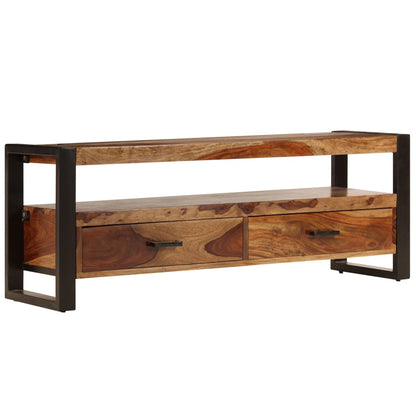 Tv-bänk 120x35x45 cm massivt sheshamträ
