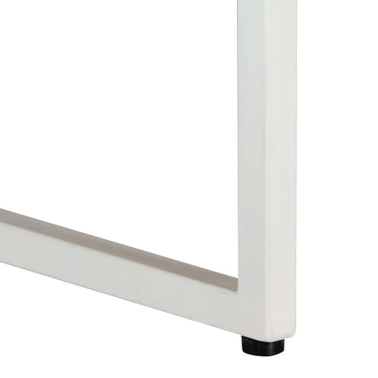 Soffbord Vit Trä 110x110x36 cm massivt mangoträ