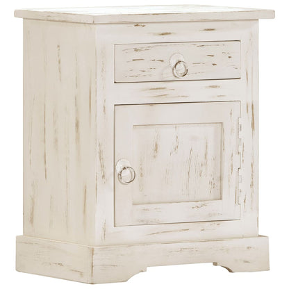 Sängbord vit 40x30x50 cm massivt mangoträ