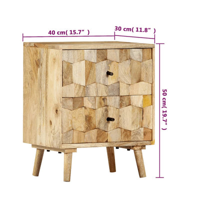 Sängbord 40x30x50 cm massivt mangoträ