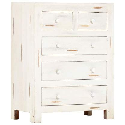 Skänk Vit 58x30x75 cm massivt akaciaträ