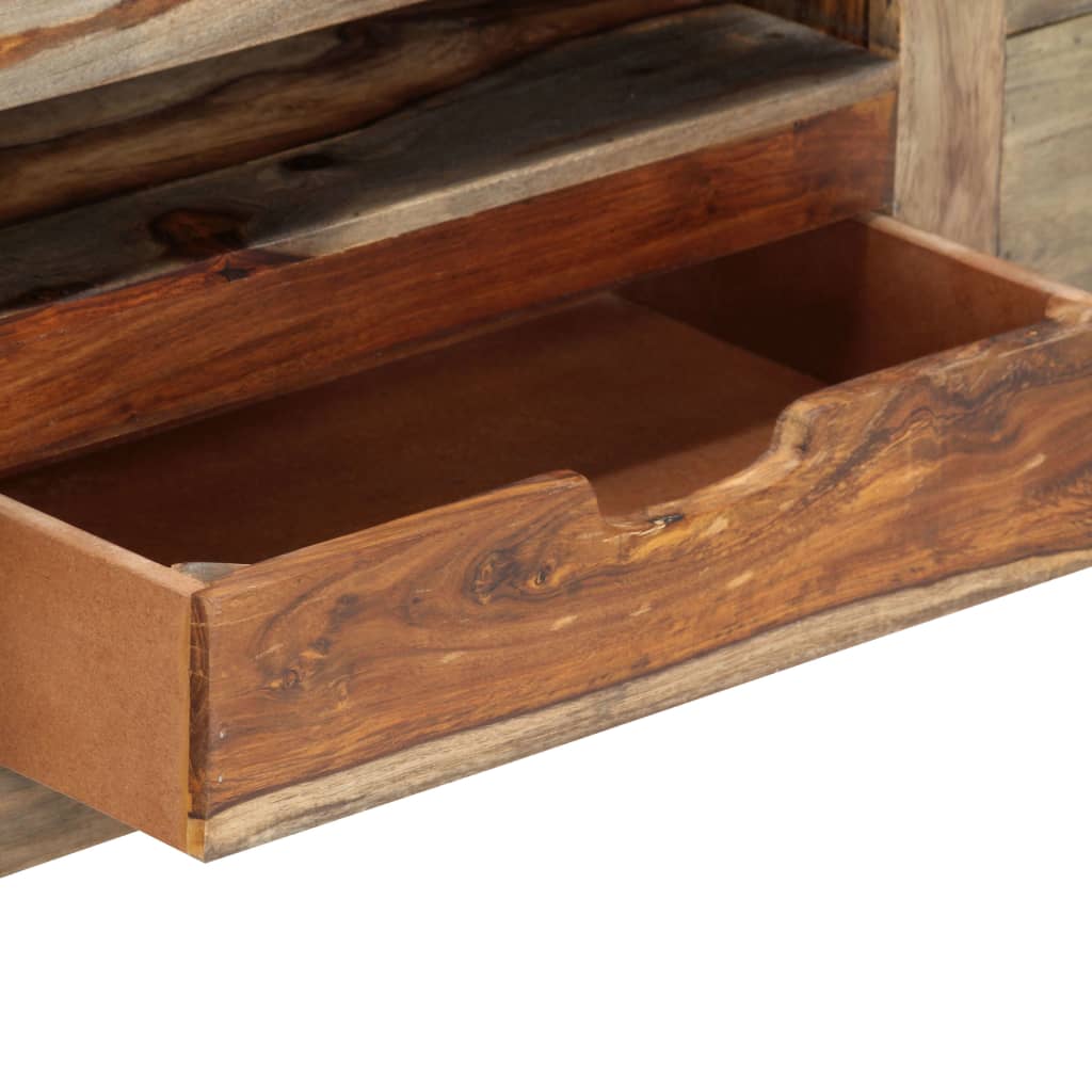 Skänk Grå 100x30x50 cm massivt sheshamträ