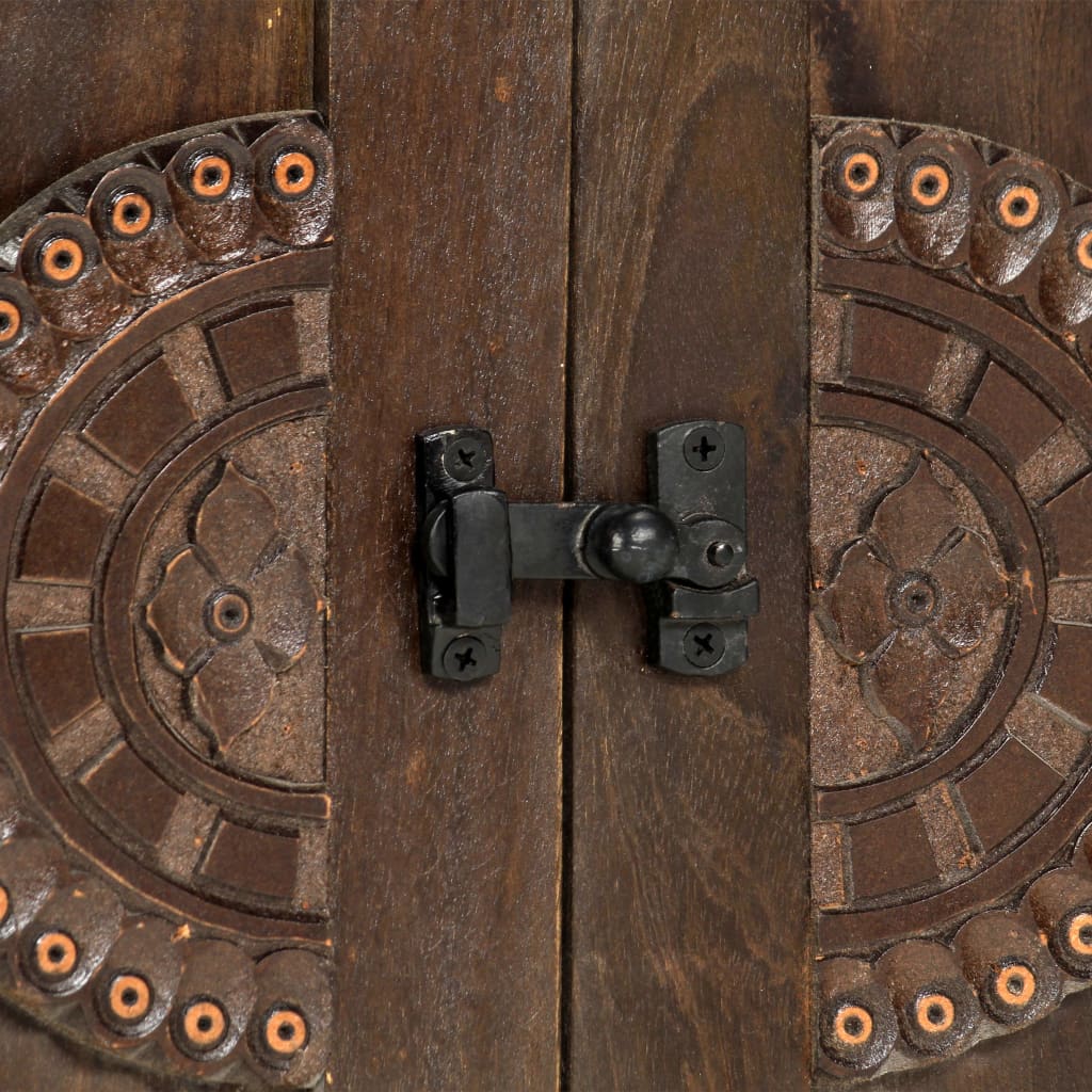 Skänk Trä med snidad design 110x35x70 cm massivt mangoträ